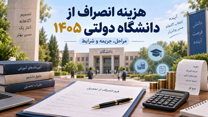 هزینه انصراف از دانشگاه دولتی در سال ۱۴۰۵؛ شرایط، جریمه و مراحل کامل