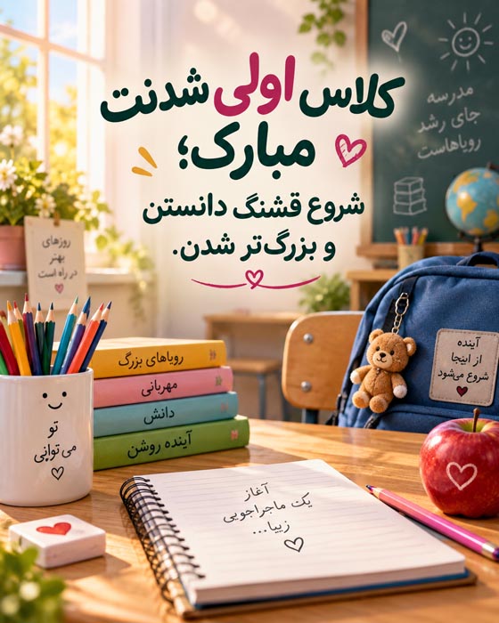 کلاس اولی شدنت مبارک؛ متن تبریک برای دخترم، پسرم و بچه‌های عزیز