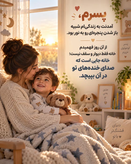 صبح بخیر و شب بخیر عاشقانه برای پسرم
