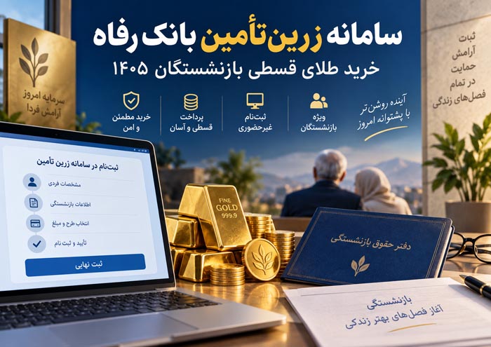 سامانه زرین‌تأمین بانک رفاه چیست؟ شرایط خرید طلای قسطی بازنشستگان ۱۴۰۵