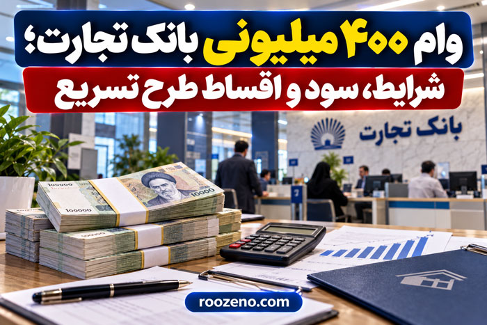 وام ۴۰۰ میلیونی بانک تجارت؛ شرایط، سود و اقساط طرح تسریع